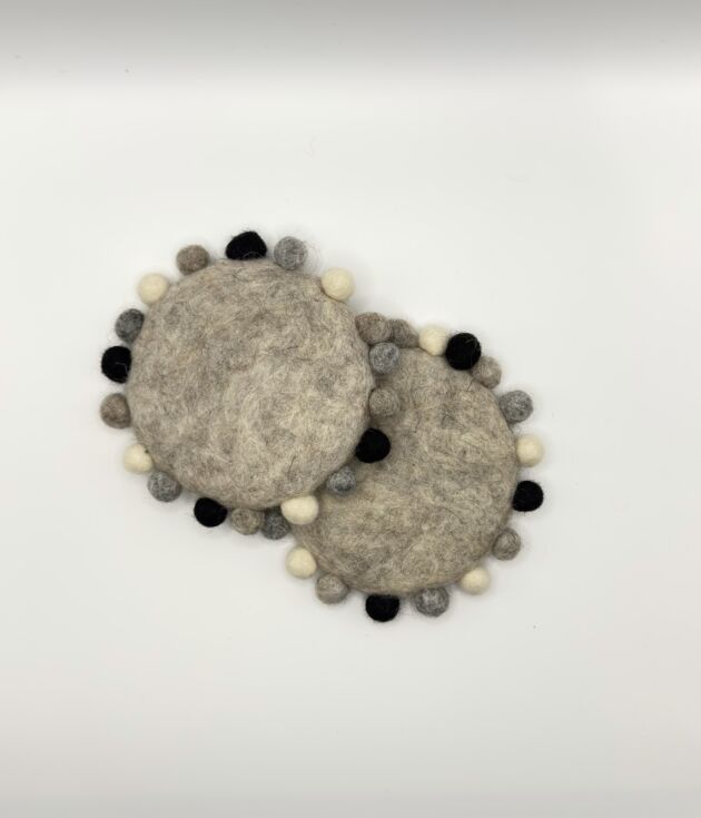 Pebble Halo Coaster Stone Grey