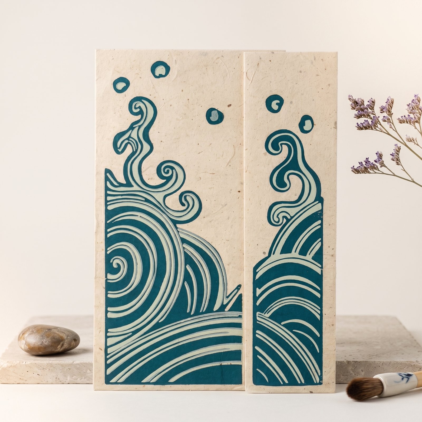 aqua-splash-lokta-greeting-card