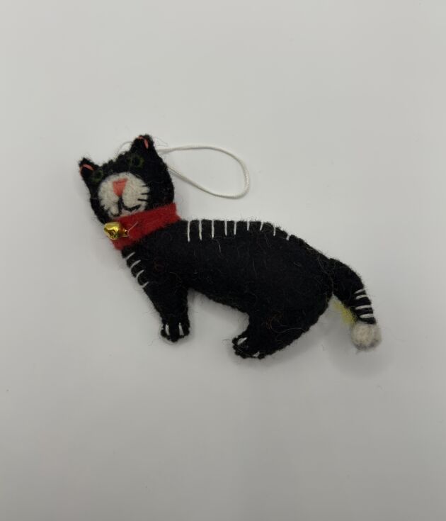 Cat Scarf Felt Ornament
