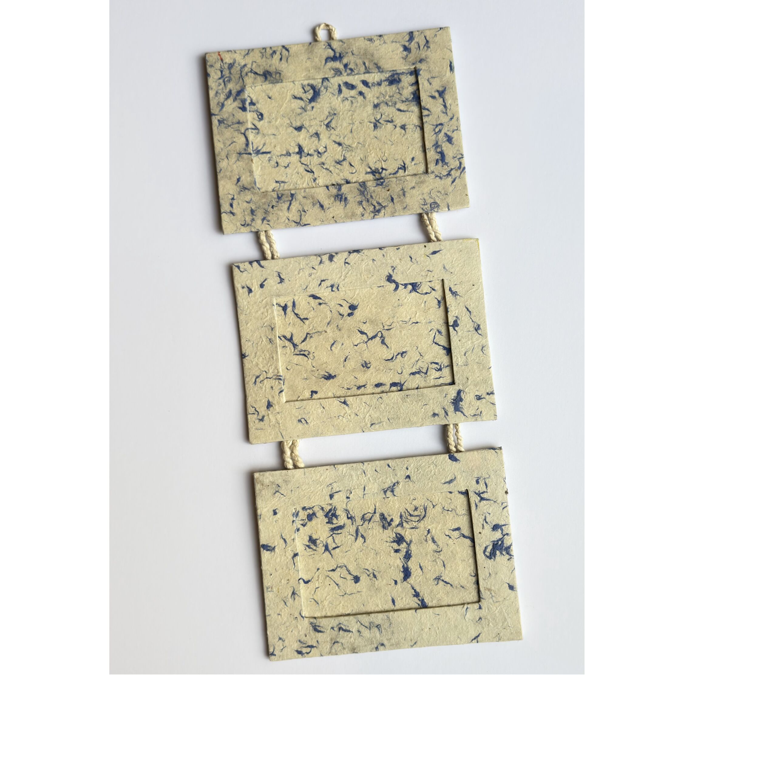 blue-fiber-triple-lokta-picture-frame
