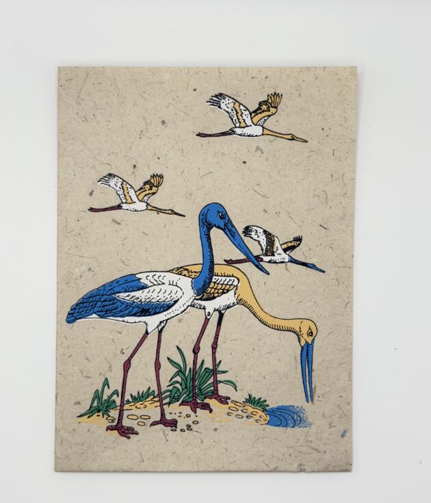 Crane Birds Lokta Greeting Card