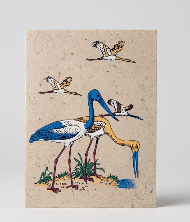 Wading Birds Lokta Greeting Card
