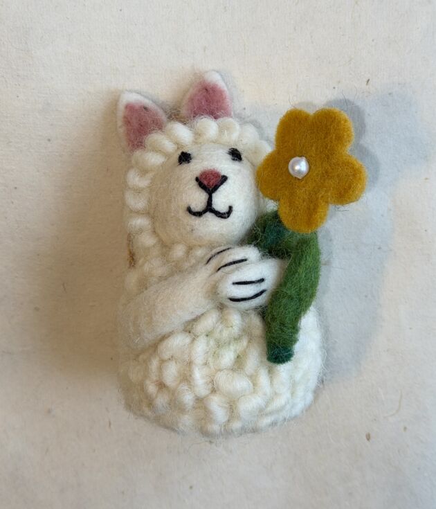 Daisy Cuddle Felt Sheep Figurine