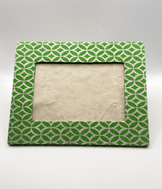 Green Geometric Lokta Picture Frame