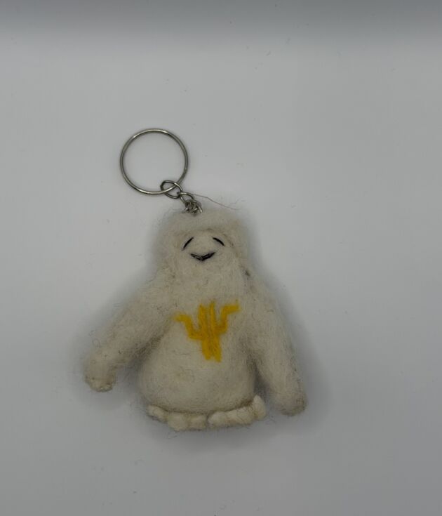 Happy Little Yeti Felt Keyring