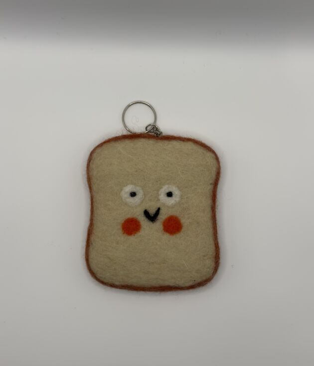 Happy Toast Felt Keyring