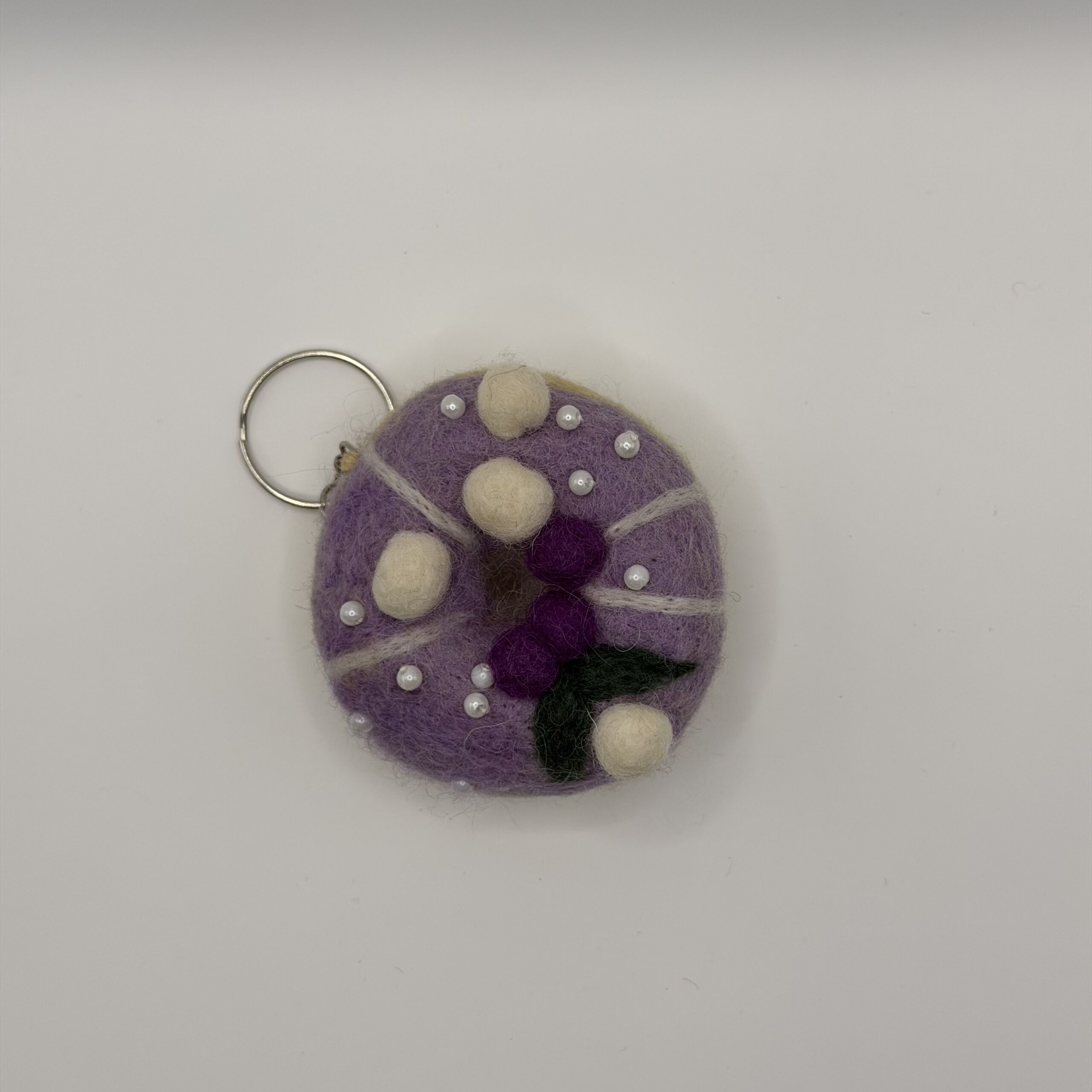 lavender-berry-donut-felt-keyring