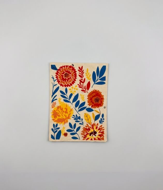 Marigold Floral Lokta Greeting Card