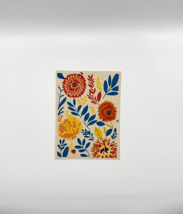 Marigold Floral Lokta Greeting Card