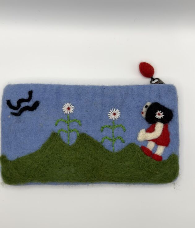 Meadow Girl Felt Zipper Pouch