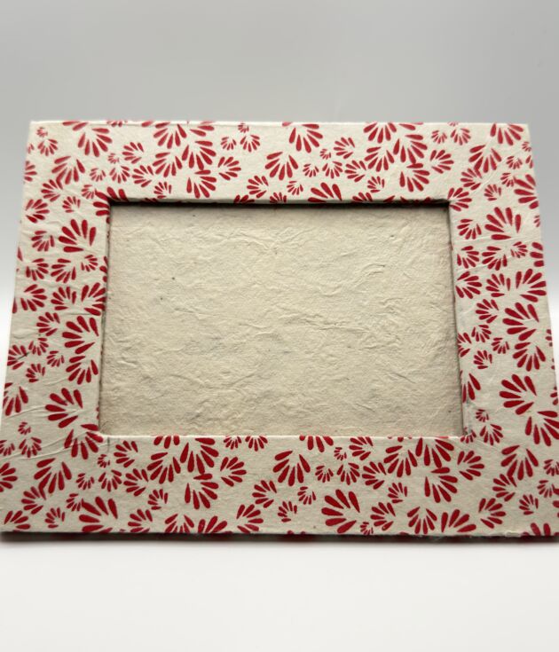 Red Bloom Lokta Picture Frame