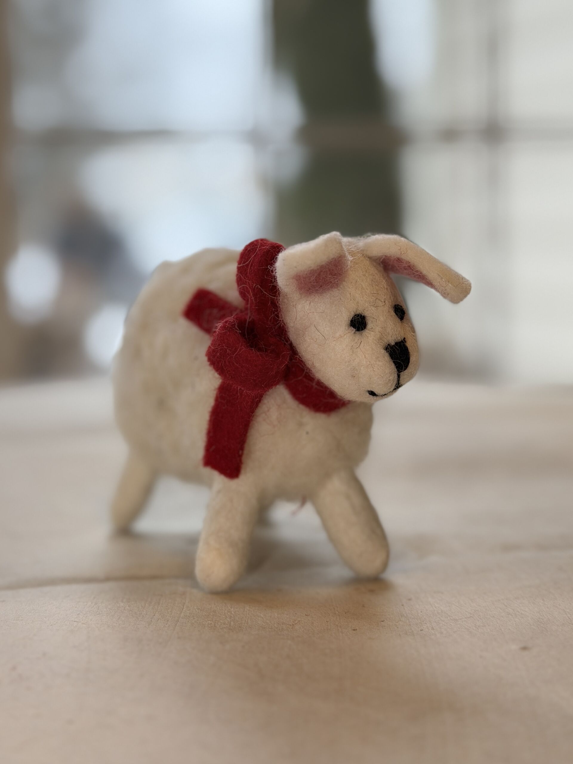 red-scarf-felt-sheep-figurine
