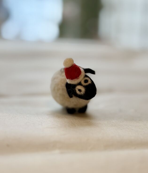 Santa Hat Felt Sheep Ornament