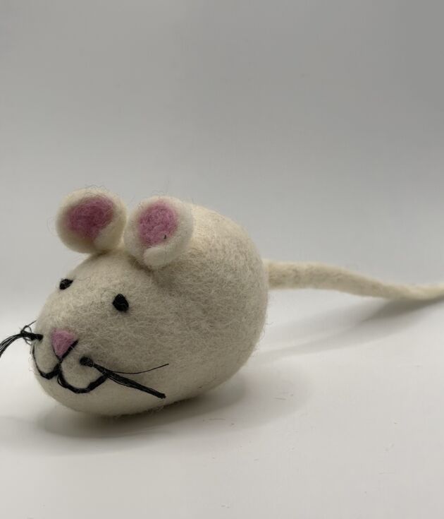 Snowdrop Felt Mouse Cat Toy