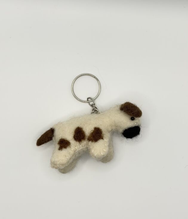 Spotty Pup Felt Keyring