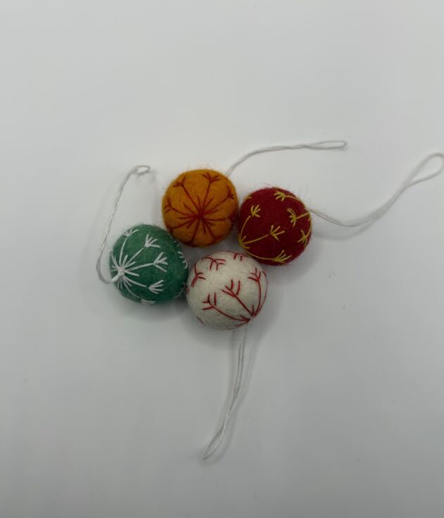 Stitched Felt Ball Hanging Ornament