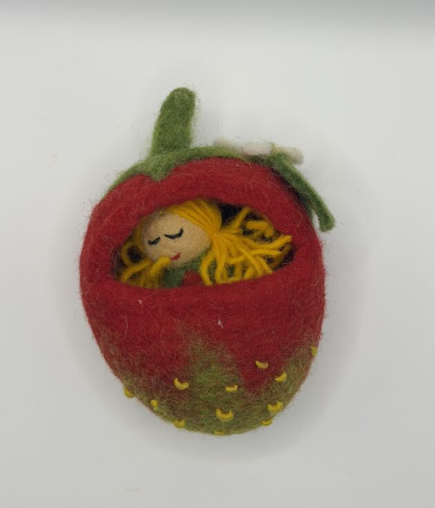 Strawberry Snuggle Felt Plant Baby