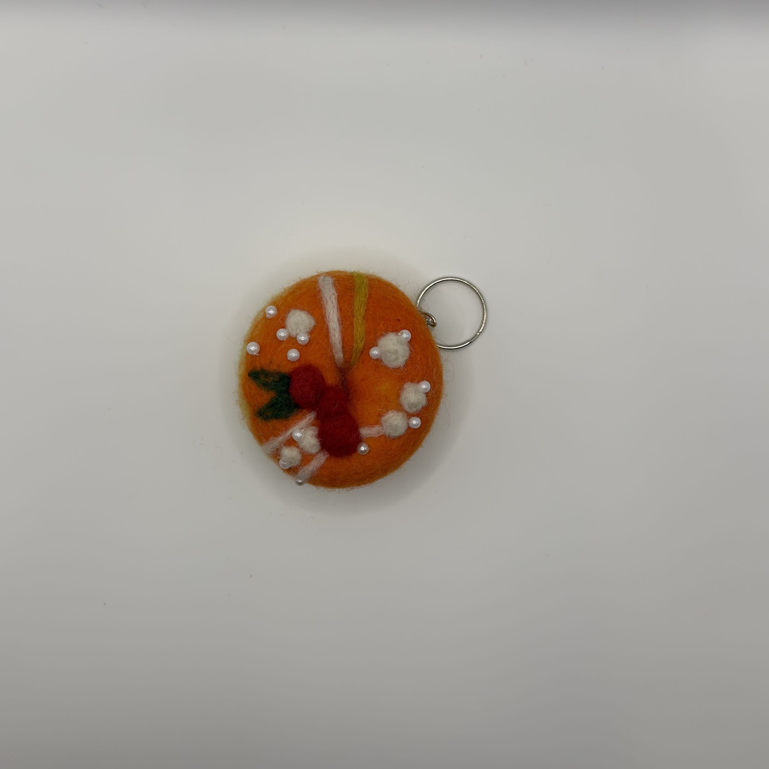 sunny-marigold-donut-felt-keyring